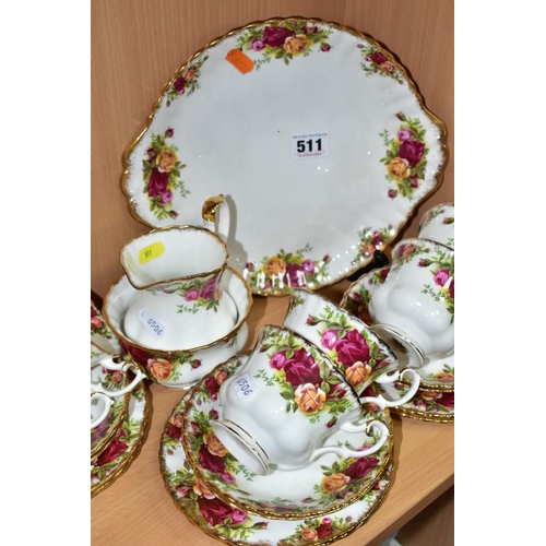 511 - ROYAL ALBERT 'OLD COUNTRY ROSES' TEAWARES, comprising cake/sandwich plate, milk jug, sugar bowl, six... 