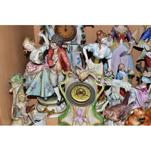 515 - A COLLECTION OF LATE 19TH AND 20TH CENTURY CONTINENTAL MOSTLY FIGURAL CERAMICS, including Goebel dog... 