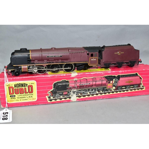 518 - A BOXED HORNBY DUBLO DUCHESS CLASS LOCOMOTIVE 'City of London' No. 46245, B.R. Lined Maroon livery (... 