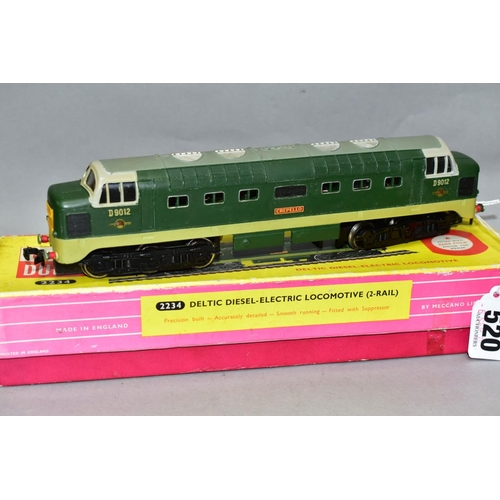 520 - A BOXED HORNBY DUBLO CLASS 55 DELTIC LOCOMOTIVE, 'Crepello' No D9012, B.R two tone green livery (223... 