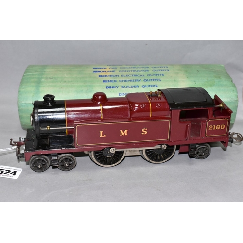 524 - A HORNBY 0 GAUGE NO 2 SPECIAL TANK LOCOMOTIVE, No 2180, L.M.S lined maroon livery (E220), appears co... 