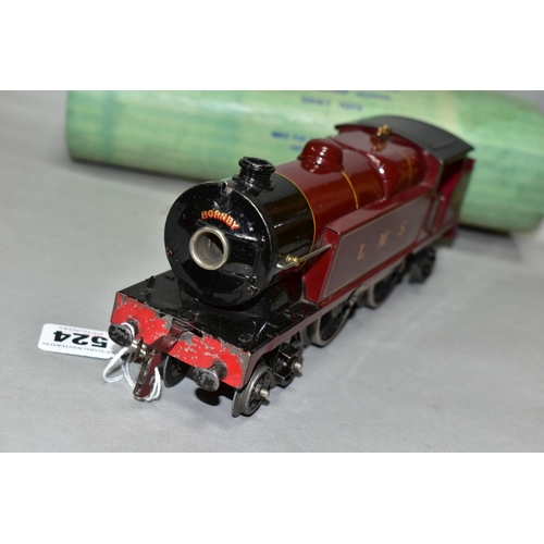 524 - A HORNBY 0 GAUGE NO 2 SPECIAL TANK LOCOMOTIVE, No 2180, L.M.S lined maroon livery (E220), appears co... 