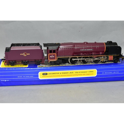 530 - TWO BOXED HORNBY DUBLO DUCHESS CLASS LOCOMOTIVES 'City of Liverpool' No. 46247, B.R. Lined maroon li... 