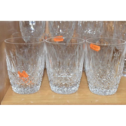 532 - A SUITE OF WATERFORD CRYSTAL COLEEN PATTERN DRINKING GLASSES comprising six brandy, six wine, height... 