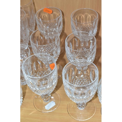 532 - A SUITE OF WATERFORD CRYSTAL COLEEN PATTERN DRINKING GLASSES comprising six brandy, six wine, height... 