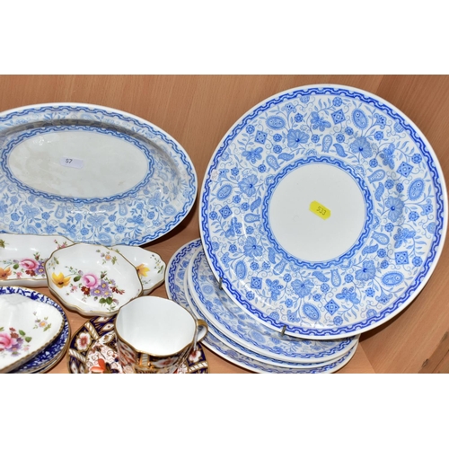 533 - THIRTEEN PIECES OF ASSORTED ROYAL CROWN DERBY, comprising a 2451 Imari pattern cup and saucer, sauce... 