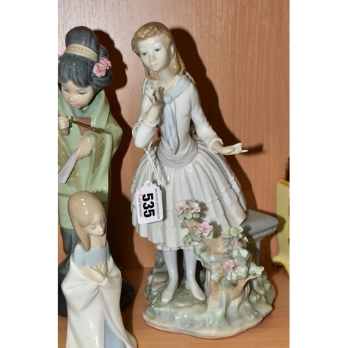 535 - FIVE LLADRO FIGURES, comprising 5222 'Pretty Pickings', designed by Jose Puche, issued 1984, 4989 'J... 