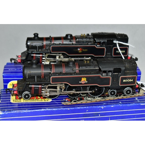 542 - TWO BOXED HORNBY DUBLO CLASS 4MT STANDARD TANK LOCOMOTIVES, No 80059 (3218) and 80054 (EDL18), both ... 