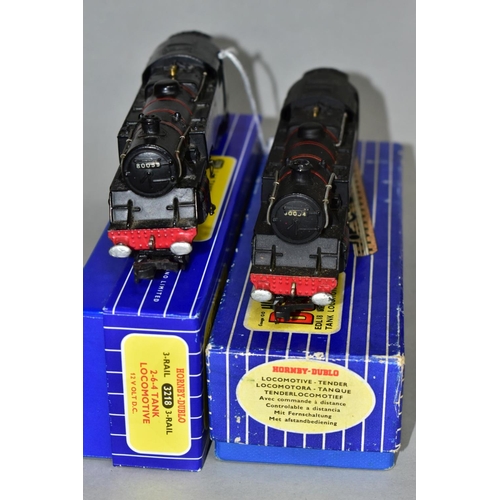 542 - TWO BOXED HORNBY DUBLO CLASS 4MT STANDARD TANK LOCOMOTIVES, No 80059 (3218) and 80054 (EDL18), both ... 