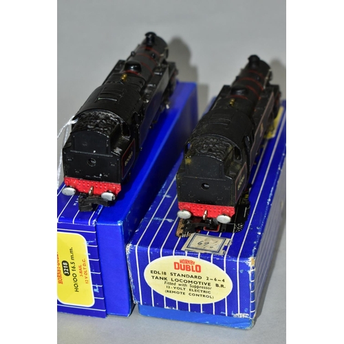 542 - TWO BOXED HORNBY DUBLO CLASS 4MT STANDARD TANK LOCOMOTIVES, No 80059 (3218) and 80054 (EDL18), both ... 