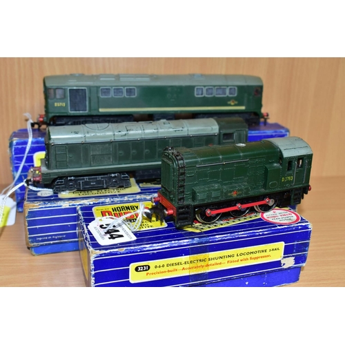 544 - THREE BOXED HORNBY DUBLO LOCOMOTIVES, class 08 shunter No.D3763 (3231), class 20 No.D8000 (L30) and ... 