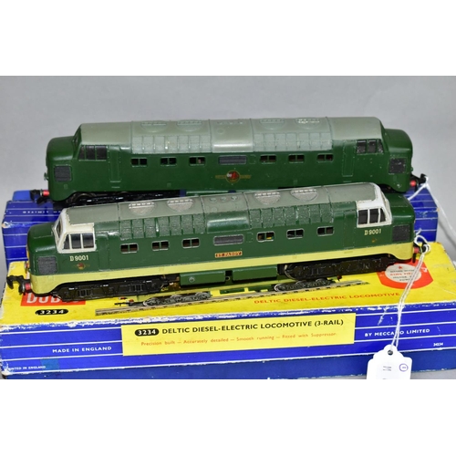 545 - TWO BOXED HORNBY DUBLO DELTIC LOCOMOTIVES, 'St.Paddy' No.D9001, B.R. two tone green livery (3234) an... 