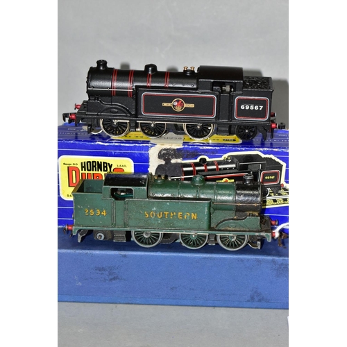 546 - THREE HORNBY DUBLO CLASS N2 TANK LOCOMOTIVES, No.2594, Southern green livery (part reprint?) (EDL7) ... 