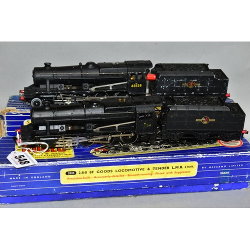 548 - TWO BOXED HORNBY DUBLO CLASS 8F LOCOMOTIVES, No.48094 (3224) and No.48158 (LT25), both in B.R. black... 