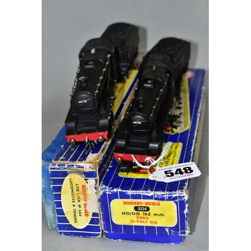 548 - TWO BOXED HORNBY DUBLO CLASS 8F LOCOMOTIVES, No.48094 (3224) and No.48158 (LT25), both in B.R. black... 