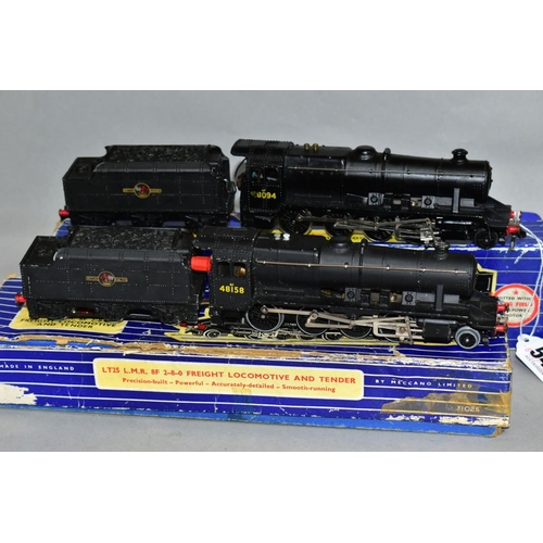 548 - TWO BOXED HORNBY DUBLO CLASS 8F LOCOMOTIVES, No.48094 (3224) and No.48158 (LT25), both in B.R. black... 