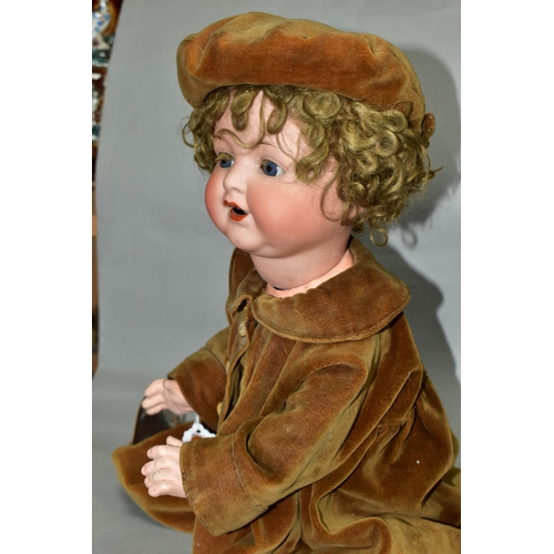 561 - AN ARMAND MARSEILLE BISQUE HEAD DOLL, nape of neck marked 'Germany 996 A.7 M', sleeping blue glass e... 