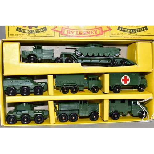 568 - A BOXED LESNEY MATCHBOX SERIES ARMY SBT GIFT SET, No. G-5, complete with all correct vehicles which ... 