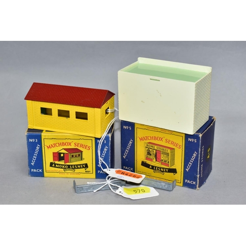 570 - TWO BOXED MOKO LESNEY/LESNEY MATCHBOX SERIES ACCESSORY PACKS, Garage, No.3 and 'Home Stores' shop, N... 