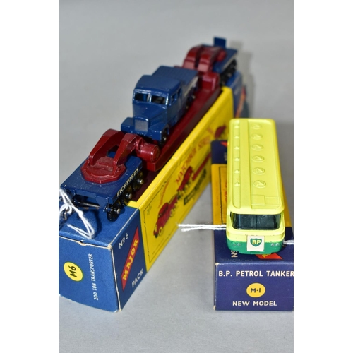 587 - TWO BOXED MATCHBOX SERIES MAJOR PACK VEHICLES, Leyland/Thompson BP Autotanker, No.1 and Pickfords Sc... 