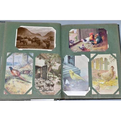 667 - POSTCARDS, approximately 465 Postcards in two albums, mostly sentimental, dating from the early 20th... 