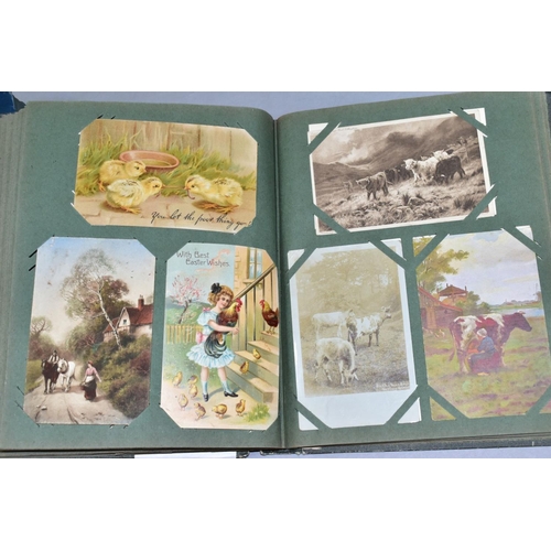 667 - POSTCARDS, approximately 465 Postcards in two albums, mostly sentimental, dating from the early 20th... 