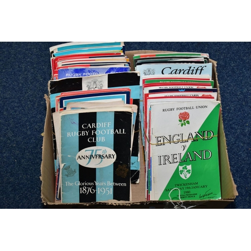 671 - RUGBY UNION PROGRAMMES, a collection of approximately one hundred and five Rugby Union Programmes da... 