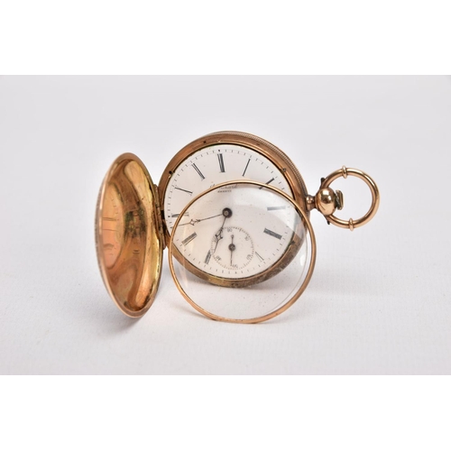 327 - AN EARLY 20TH CENTURY DIAMOND AND ENAMEL POCKET WATCH, a yellow metal full hunter pocket watch, set ... 