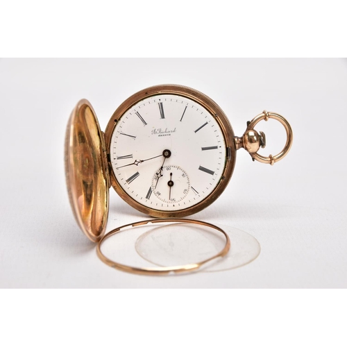 327 - AN EARLY 20TH CENTURY DIAMOND AND ENAMEL POCKET WATCH, a yellow metal full hunter pocket watch, set ... 