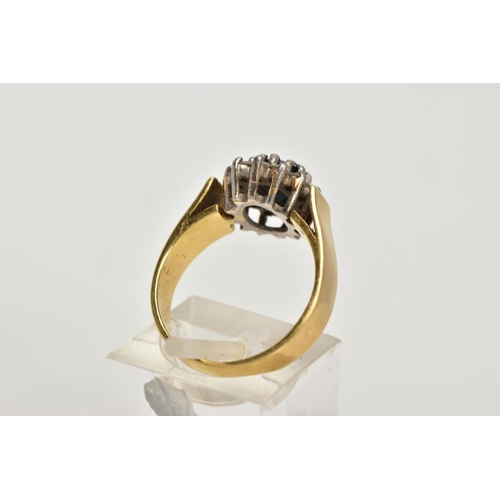 1 - AN 18CT GOLD DIAMOND AND SAPPHIRE CLUSTER RING, centring on an oval cut deep blue sapphire, within a... 