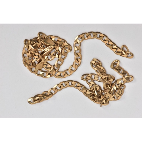 15 - A BROKEN 9CT GOLD CURB LINK CHAIN, hallmarked 9ct gold Sheffield, approximate gross weight 6.6 grams