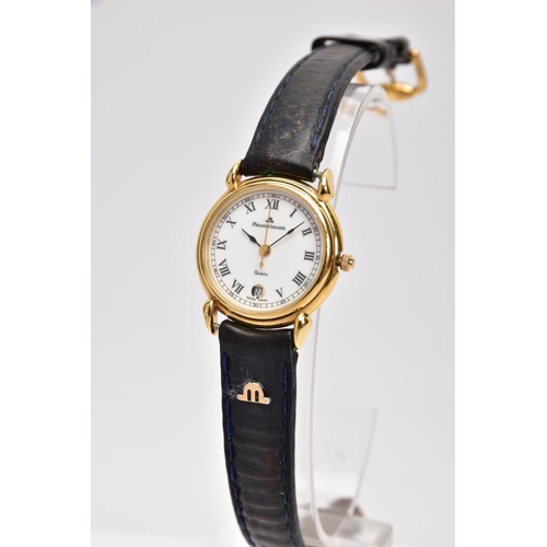 29 - A LADIES 'MAURICE LACROIX' QUARTZ WRISTWATCH, round cream dial signed 'Maurice Lacroix, quartz', Rom... 