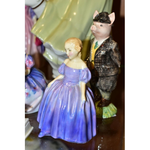 462 - FIVE ROYAL DOULTON LADY FIGURES AND OTHERS, comprising Royal Doulton Reflections 'Strolling' HN3073,... 