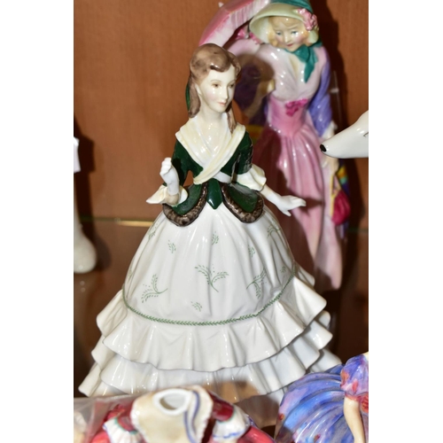 462 - FIVE ROYAL DOULTON LADY FIGURES AND OTHERS, comprising Royal Doulton Reflections 'Strolling' HN3073,... 