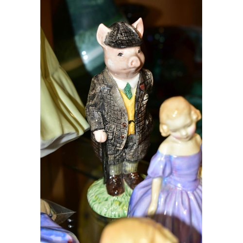 462 - FIVE ROYAL DOULTON LADY FIGURES AND OTHERS, comprising Royal Doulton Reflections 'Strolling' HN3073,... 