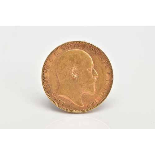 46 - A LATE 19TH CENTURY FULL SOVEREIGN, depicting Edward VII, and George and the dragon to the reverse, ... 