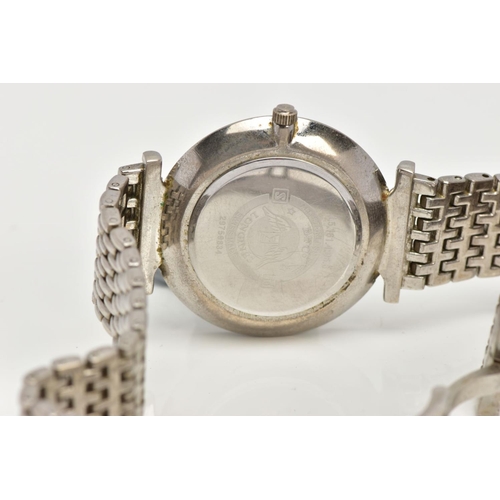 95 - A GENTLEMENS 'LONGINES' WRISTWATCH, round black textured dial signed 'Longines', Roman numerals, sil... 