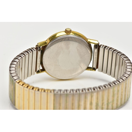 96 - A GENTLEMENS 'OMEGA GENEVE' WRISTWATCH, round champagne dial signed 'Omega, Geneve', baton markers, ... 