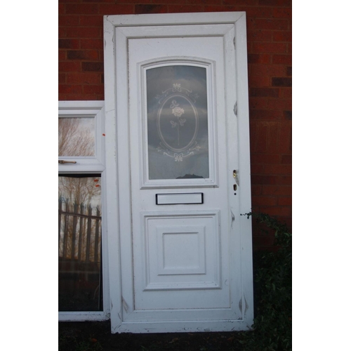 1211 - FOUR UPVC DOUBLE GLAZED WINDOWS AND A DOOR, three at actual frame width 135cm x height 147cm, one at... 