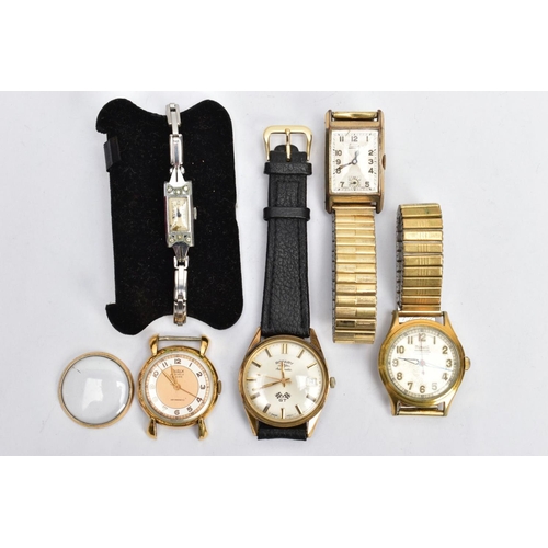 188 - AN ASSORMENT OF WRISTWATCHES, to include a gents Rotary automatic GT watch with gold baton markers, ... 