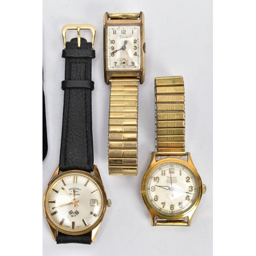188 - AN ASSORMENT OF WRISTWATCHES, to include a gents Rotary automatic GT watch with gold baton markers, ... 