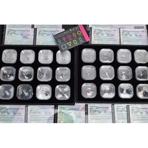 200 - TWO BOXES OF COLLECTORS GEMSTONES, to include cut and polished gemstones in individual storage tubs,... 
