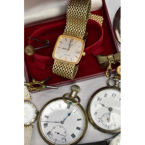 205 - A ROTARY WRISTWATCH AND AN ASSORMENT OF POCKET AND WRISTWATCHES, to include a gold tone Rotary watch... 