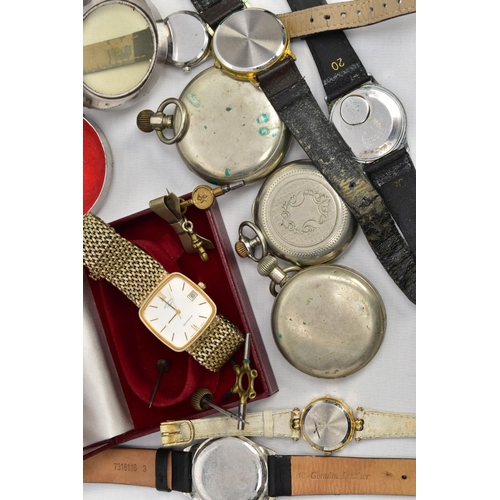 205 - A ROTARY WRISTWATCH AND AN ASSORMENT OF POCKET AND WRISTWATCHES, to include a gold tone Rotary watch... 