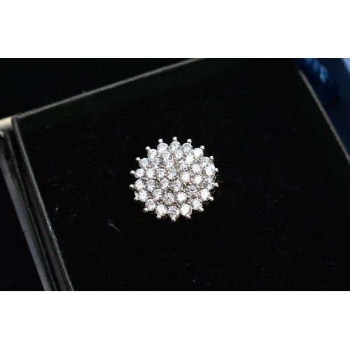 209 - A BOX OF ASSORTED COSTUME JEWELLERY, to include seven white metal rings each set with cubic zirconia... 