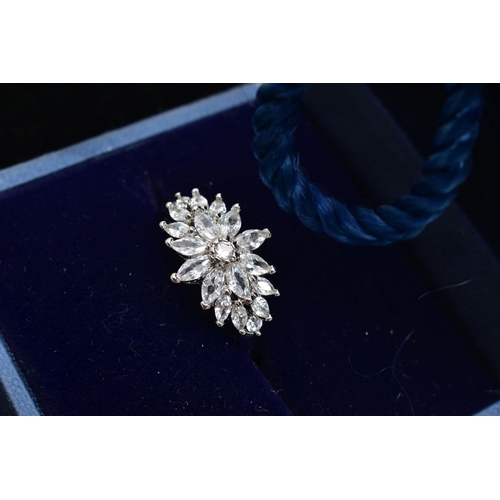 209 - A BOX OF ASSORTED COSTUME JEWELLERY, to include seven white metal rings each set with cubic zirconia... 