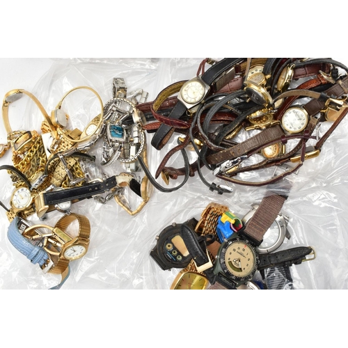 213 - AN ASSORTMENT OF WATCHES, ladies and gents watches, an assortment of stretch link, bracelet and stra... 