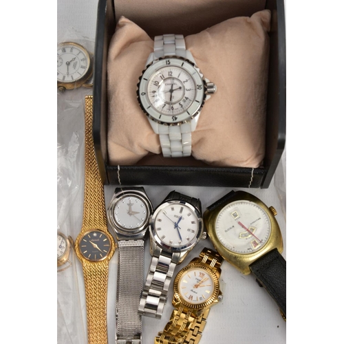 214 - AN ASSORTMENT OF WATCHES, ladies and gents watches, an assortment of stretch link, bracelet and stra... 