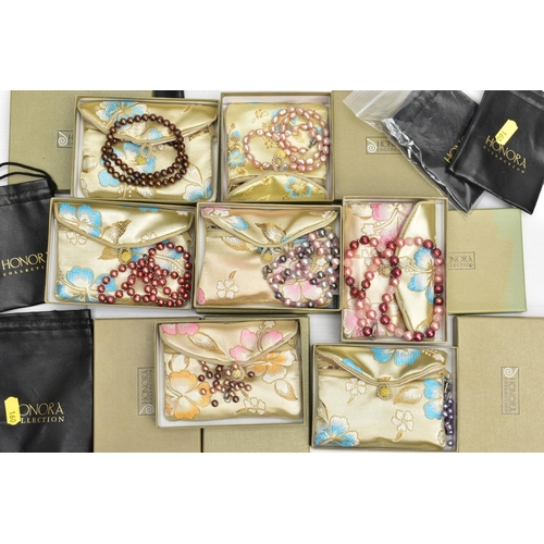 215 - A SELECTION OF HONORA JEWELLERY, to include six cultured fresh water pearl necklaces, two cultured f... 