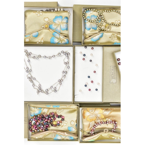 216 - A SELECTION OF HONORA JEWELLERY, to include five cultured fresh water pearl necklaces, four pairs of... 